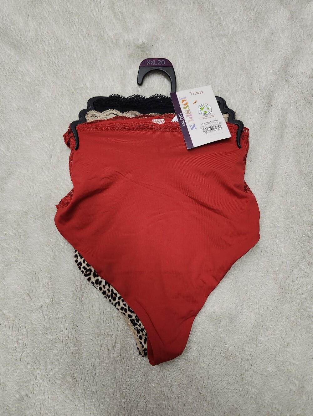 • NWT Joyspun Women's 3 Pack Micro And Lace Thong Panties Size XXL Multicolor